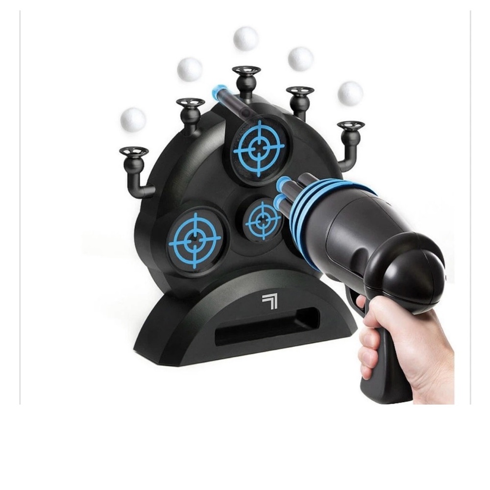 Sharper Image Hover Target + Dart Blaster Game 6 Barrel Blaster 5 Floating Balls
